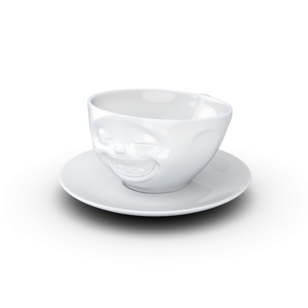 FiftyEight Tasse lachend weiss